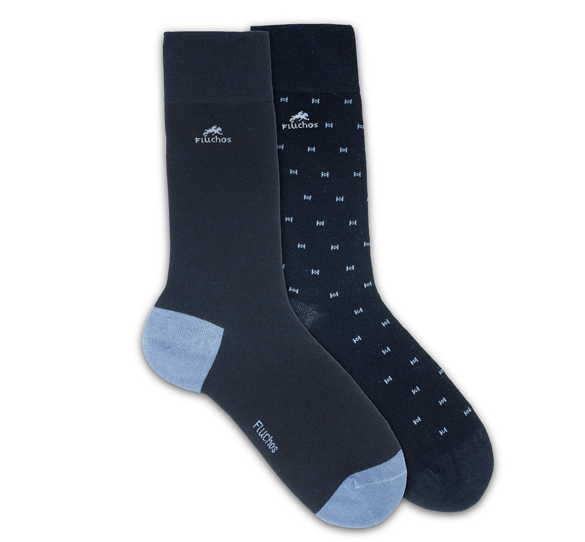 CA0009 Calcetin largo Blue-Blue dots 2p-0