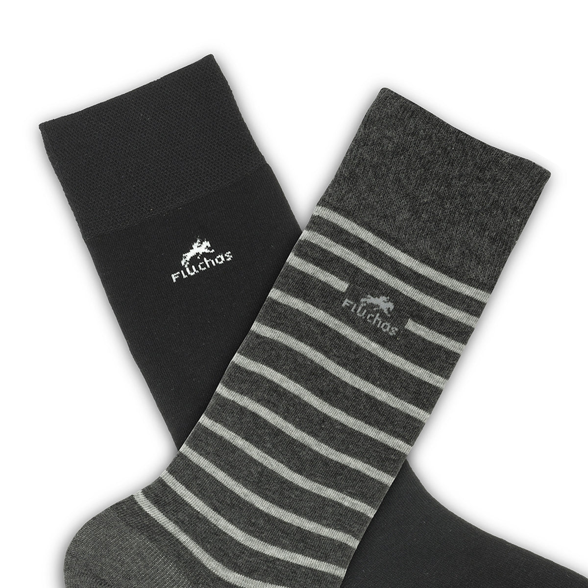 CA0009 Calcetin largo Black-Grey stripes 2p-3