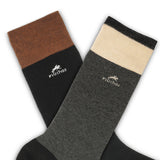 CA0009 Calcetin largo Black-Grey beig 2p-3